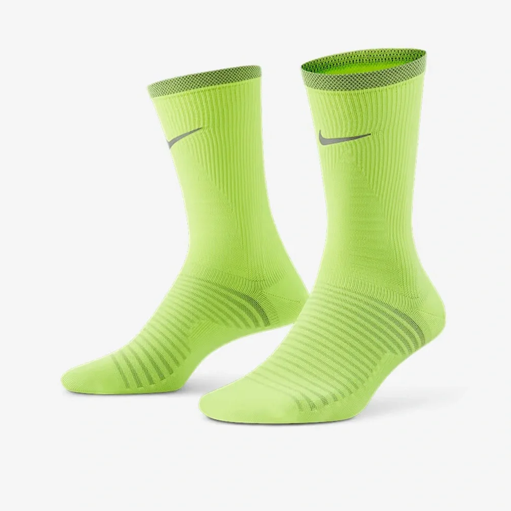 Nike Spark Running Lightweight Crew Socks DA3584-702 Neon Bright Volt reflective